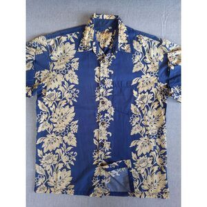 Vintage Kane Malia Mens Large Tropical Floral‎ Hawaiian Button Shirt Multi-Color
